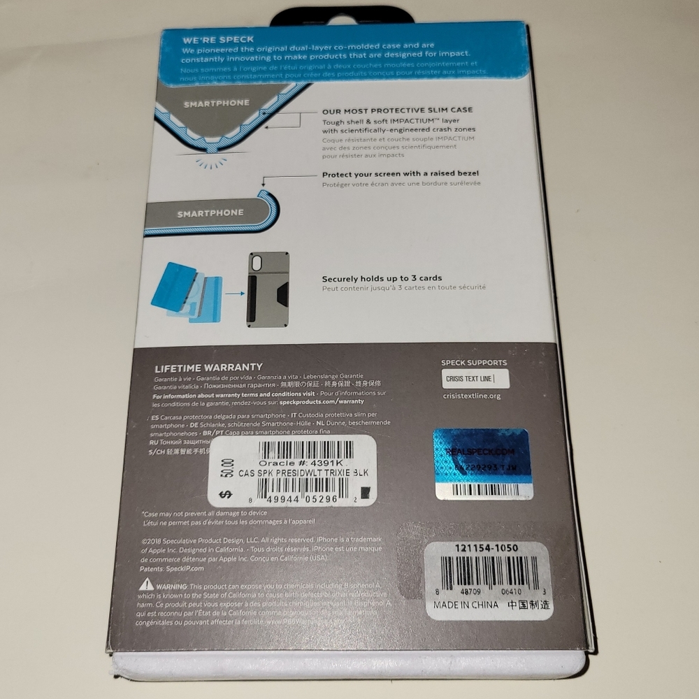 Speck PRESIDIO WALLET Case for Apple iPhone XS MAX - Black - NEW - Picture 2 of 2